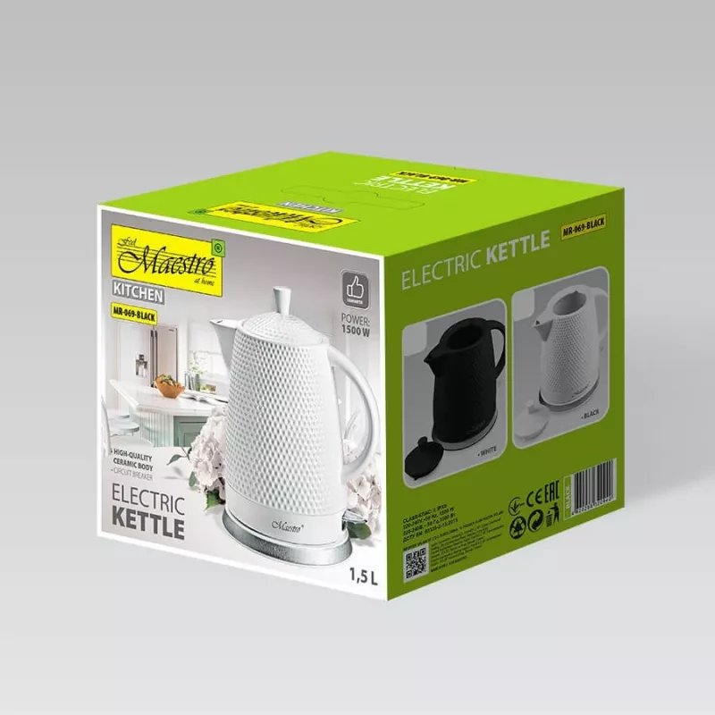 Maestro MR-069 vedenkeitin 1,5 L 1500 W musta