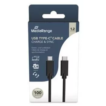 MediaRange TYPE-C kaapeli 2 m MRCS214 musta USB-kaapeli