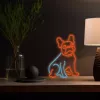 Neonvalo Dog MANTA SNL68MT ranskalainen bulldoggi koristeellinen neonkyltti