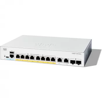 Cisco Catalyst 1300-8FP-2G - kytkin - L3 - managed - 8 x 10/100/1000 (PoE+) + 2 x Combo Gigabit SFP/RJ-45 - rack-asennettava - PoE+ (120 W) (C1300-8FP-2G)