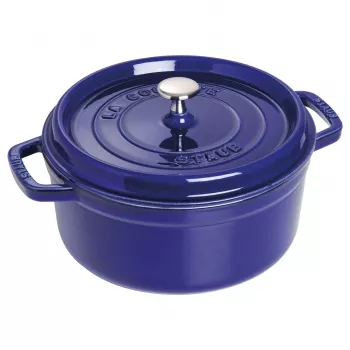 Staub 24 cm pyöreä valurautapata tummansininen