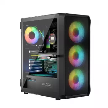 LOGIC CONCEPT Portos ARGB ATX Mid-Tower-kotelo, musta