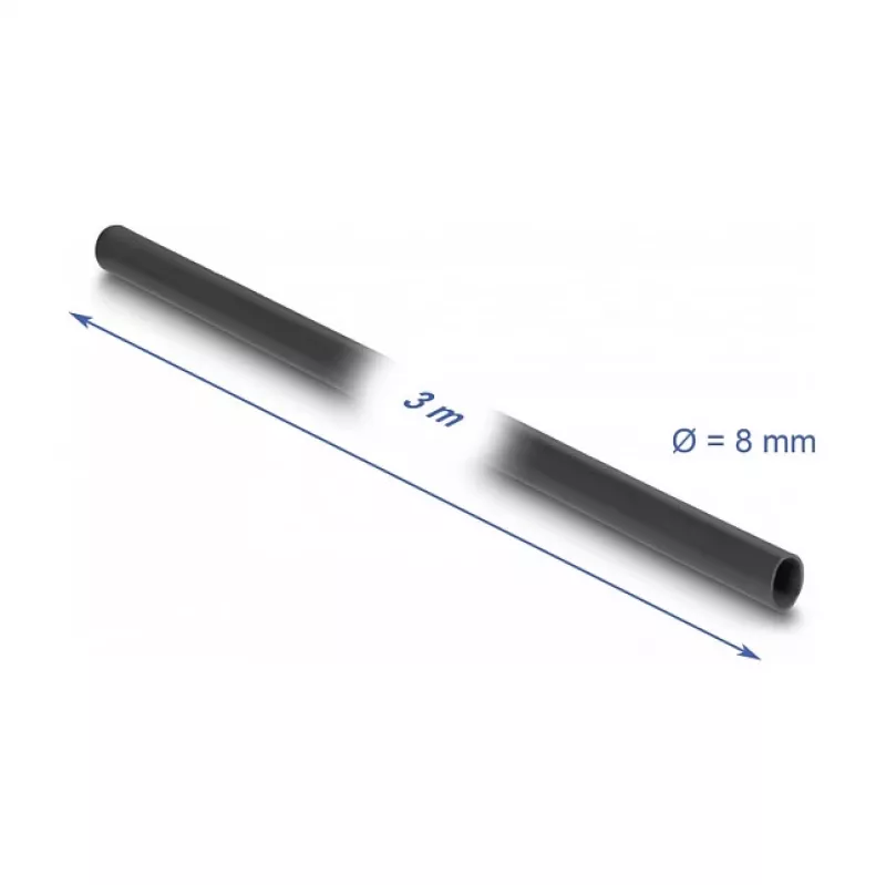 DeLOCK PVC-eristysletku 3 m x 8 mm musta