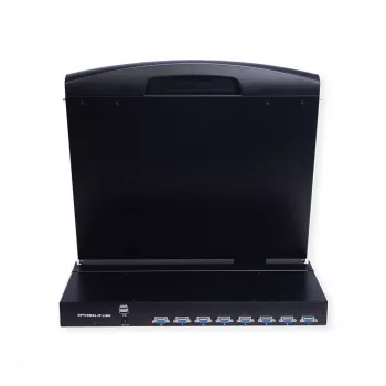 VALUE 26.99.0161 KVM-konsoli 8-porttisella KVM-kytkimellä, USB, saksalainen asettelu, 19 tuumaa