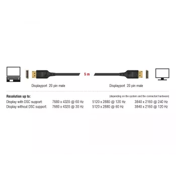 DisplayPort-kaapeli DeLOCK 85658 1 m musta