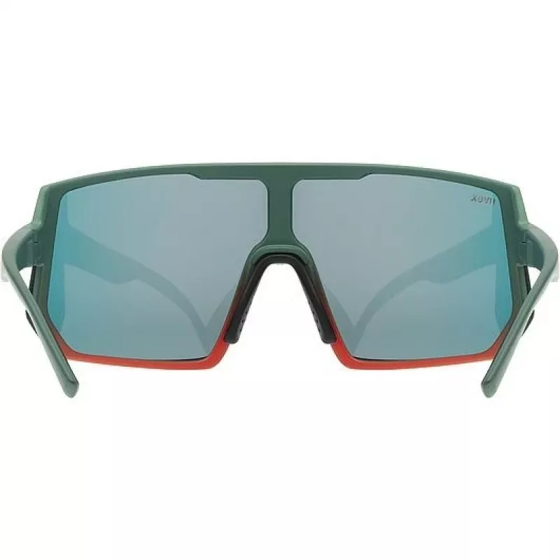 Multisport-lasit UVEX sportstyle 235 — unisex, puolireunaton kehys, vihreä/punainen