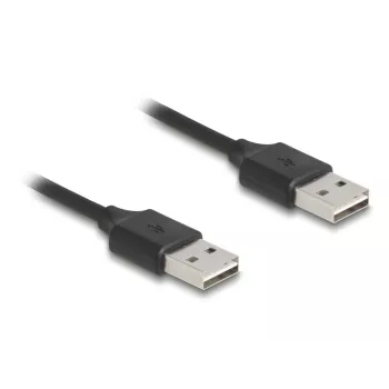 Spiraalikaapeli DeLOCK EASY-USB 2.0 Type-A uros Type-A uros 0,5 m–0,8 m musta