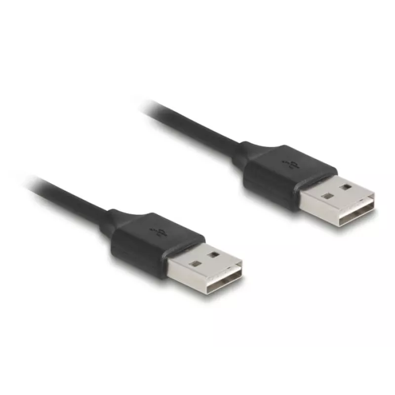 Spiraalikaapeli DeLOCK EASY-USB 2.0 Type-A uros Type-A uros 0,5 m–0,8 m musta