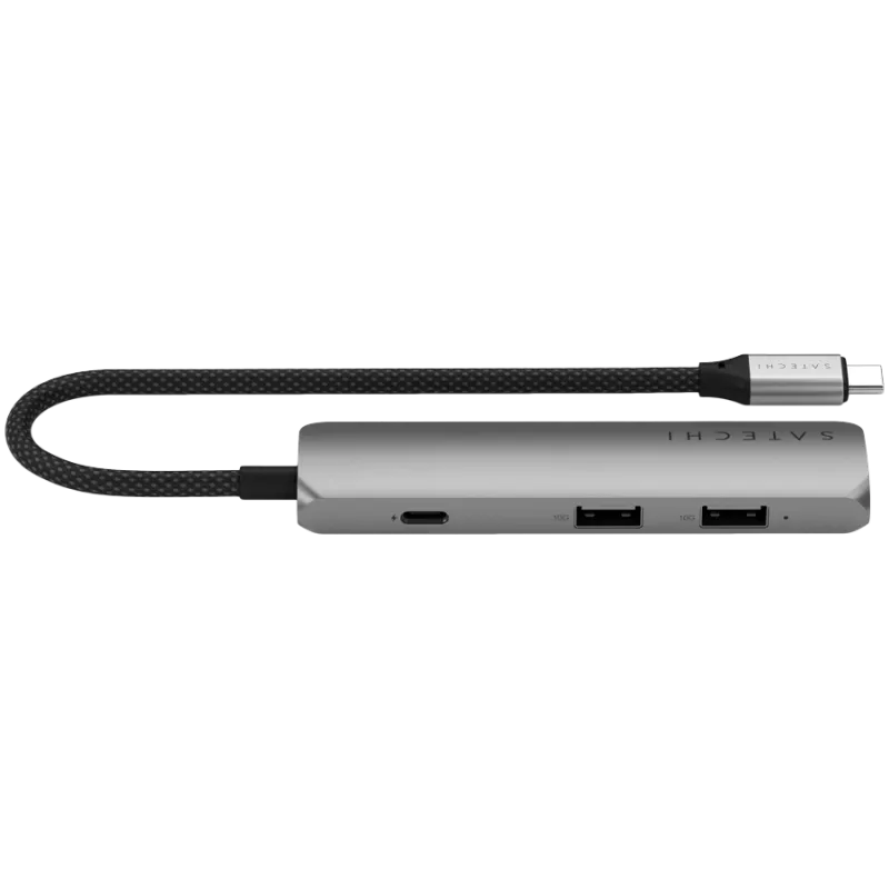 Satechi ST-P4SM USB-keskitin USB Type-C 10000 Mbit/s harmaa