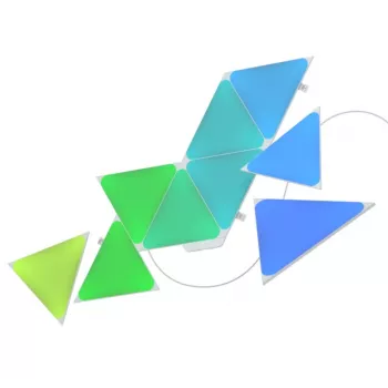 Nanoleaf NL47-0002TW-9PK kolmionmuotoiset LED-paneelivalaisimet — sarja 9 RGB-seinäpaneelia, verkkovirta, valkoinen