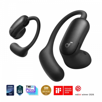 Anker Soundcore AeroFit 2 Pro True Wireless -kuulokkeet, mattamusta, ANC, Bluetooth 6.1
