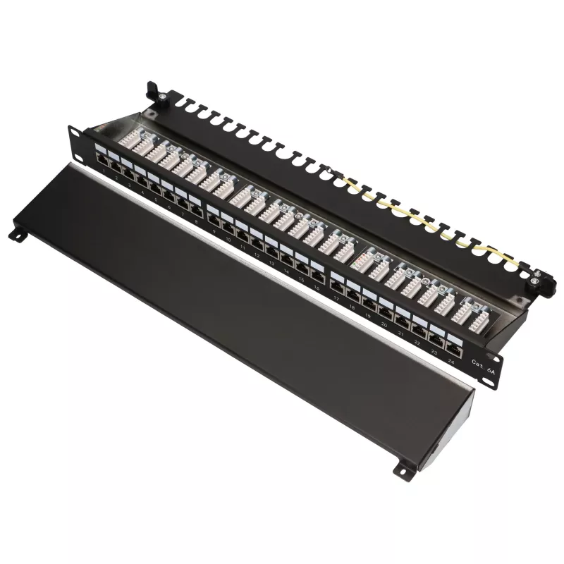 Patch-paneeli - Extralink CAT6A STP, 24 porttia