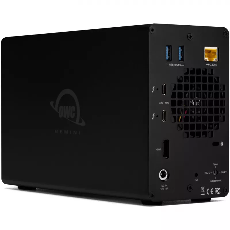 OWC Gemini Dual-Laufwerk TB3 Hardware-RAID-tallennus- ja telakointikotelo - Thunderbolt 3 - Thunderbolt
