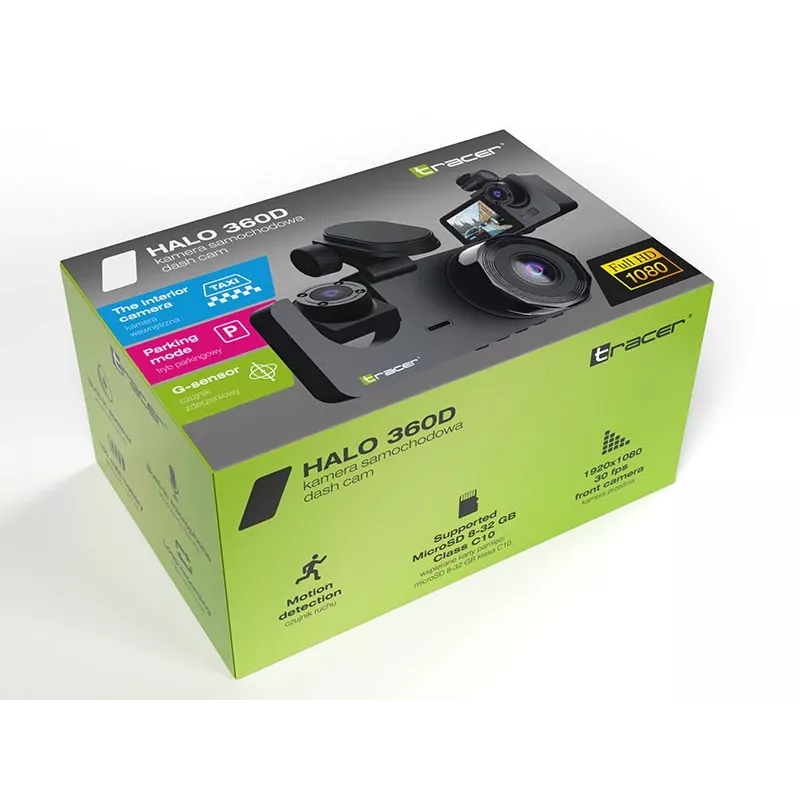 Tracer Halo 360 Dual TRAKAM47568 autokamera, Full HD, 3 tuuman näyttö