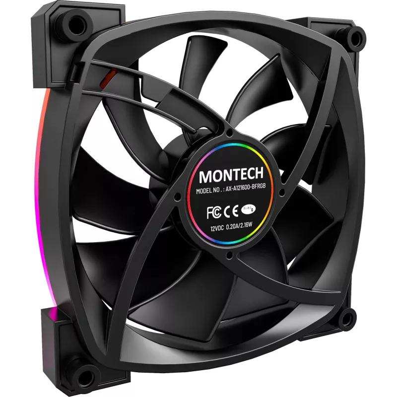 MONTECH AX120 120 mm ARGB 3 kpl:n pakkaus kotelotuuletin - musta
