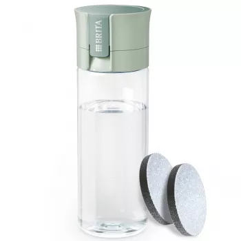 Uudelleenkäytettävä juomapullo BRITA Fill&Go Vital 600 ml integroidulla MicroDisc-suodattimella, vihreä