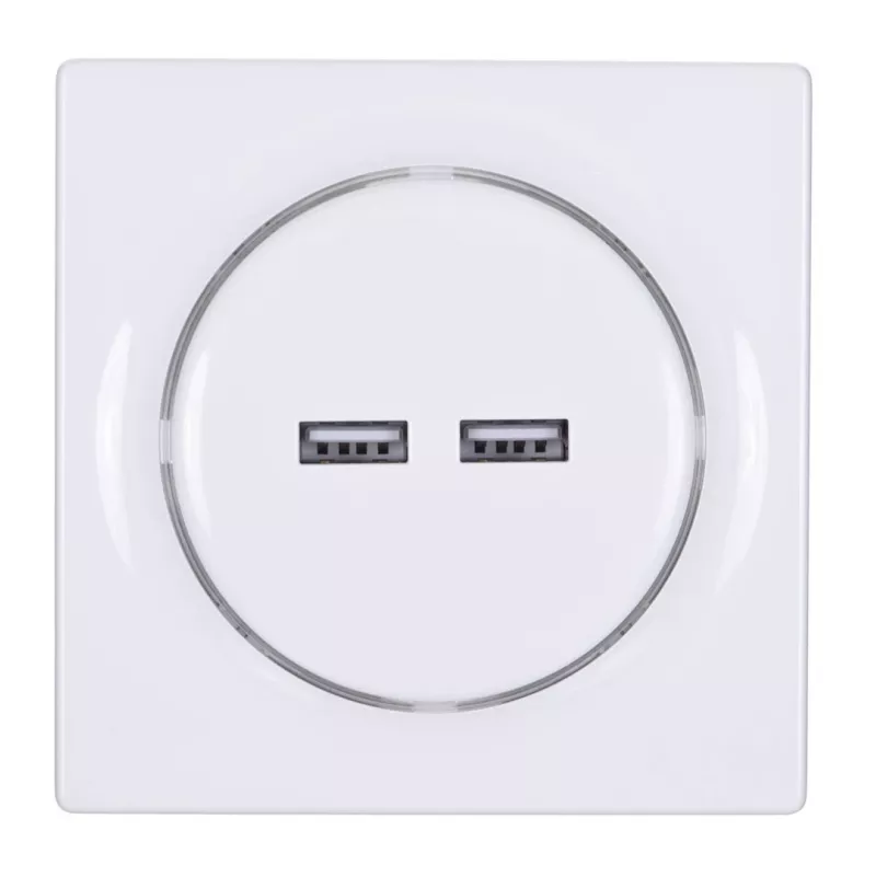 Fibaro Walli N pistorasia 2x USB valkoinen