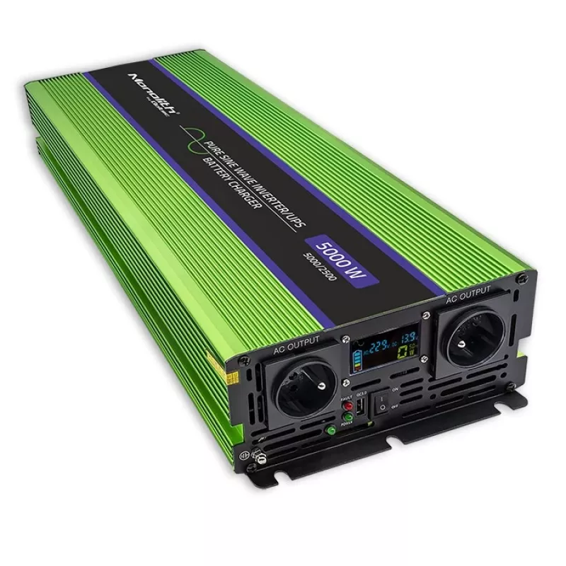 Qoltec Monolith virtasovitin/invertteri auto 5000 W vihreä