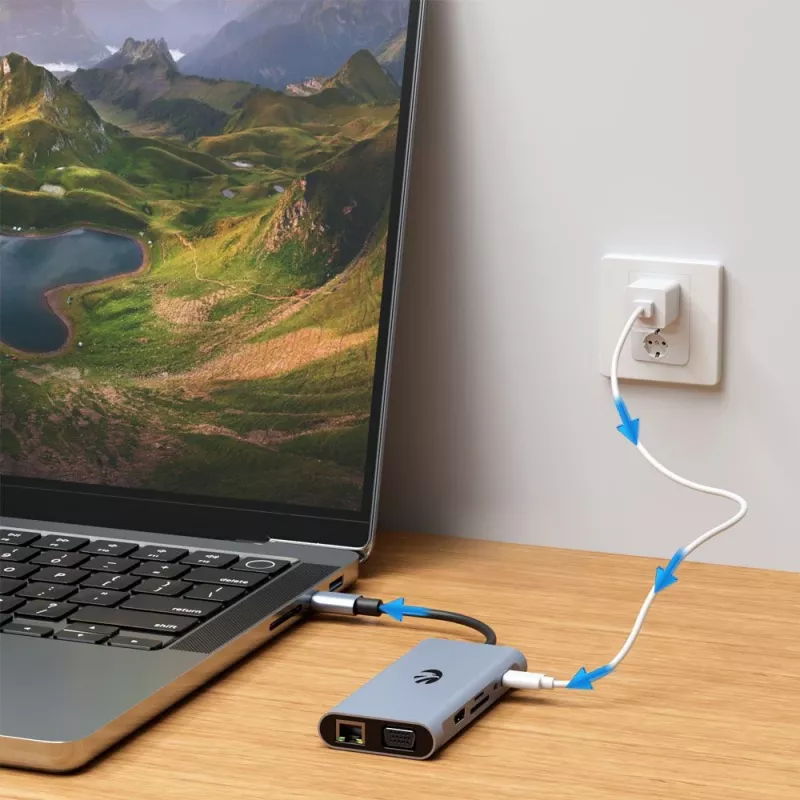 USB-C 11-in-1 -sovitin Hawk HW-HUB1101 — moniporttikeskitin 11 liitännällä