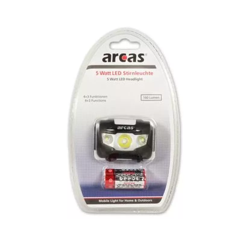 Arcas | otsalamppu | ARC5 | 1 LED+2 valokeila-LEDiä | 5 W | 160 lm | 4+3 valotoimintoa