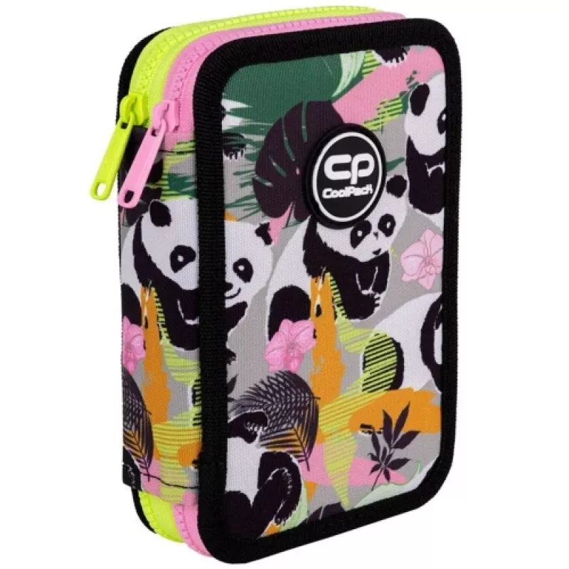 Kaksikerroksinen koulupenaali varusteilla CoolPack Jumper 2 PANDA GANG