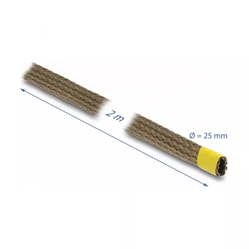 DeLOCK 20889 kaapelinsuojasukka ruskea basalttikuitu 2,5 cm