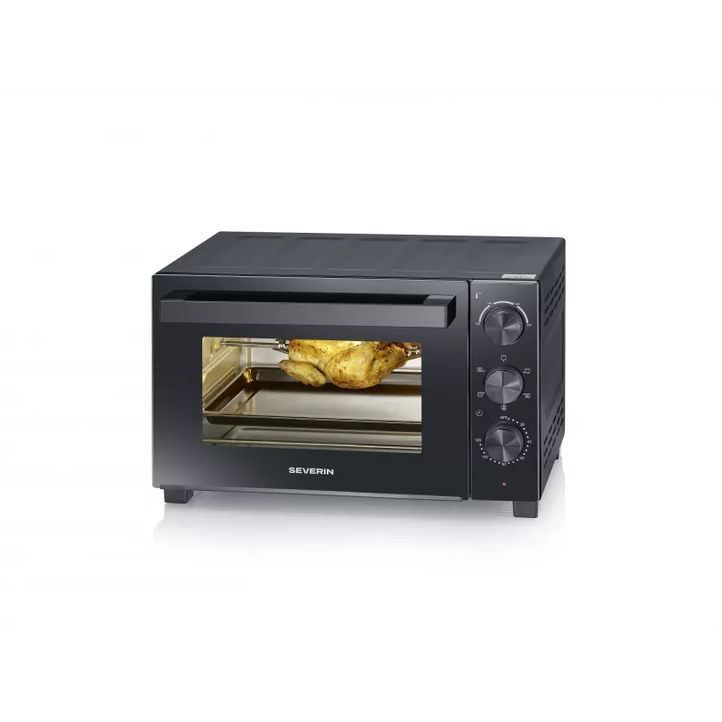 Severin TO 2075 miniuuni — 30 l tilavuus, 1600 W, vapaasti seisova, musta, grillitoiminto
