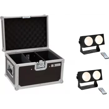 LED-valosarja EUROLITE CBB-2 COB WW 2x laukulla – 2 lämminvalkoista COB-valonheitinta, kuljetuslaukku