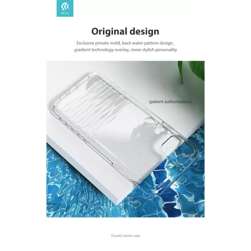 Devia Ocean2 Series -älypuhelinkotelo iPhone 11 Pro Max -puhelimelle, läpinäkyvä, suojaava kirkas kuori