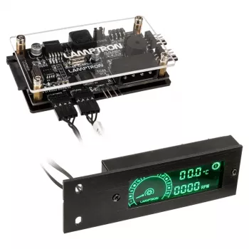 Lamptron TC20 PCI-tuuletin- ja RGB-LED-ohjain, musta – PCI-paikkaan asennettava tuuletin-/LED-keskitin
