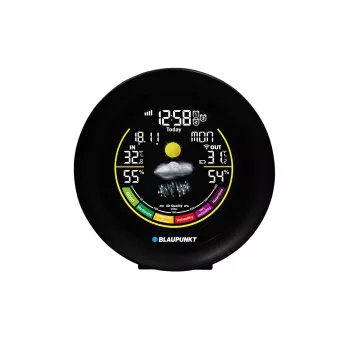 Sääasema BLAUPUNKT WS35BK APP – LCD-näyttö, lämpötila & kosteus, hälytys, kalenteri, sovellusliitettävyys, 94×94×27 mm