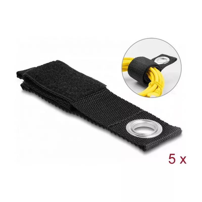 DeLOCK raskas tarranauha L 260 x B 38 mm musta 5 kpl