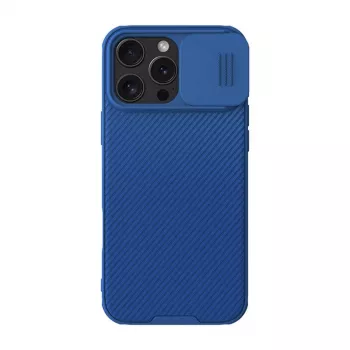 Suojakotelo Nillkin CamShield Pro iPhone 16 Pro Max -puhelimeen, sininen, liukuva kameransuojus