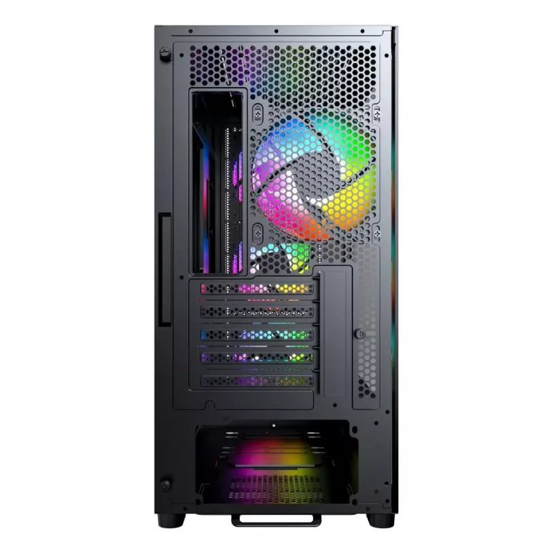 Montech X5M (B) Micro Tower -PC-kotelo – Micro-ATX/Mini-ITX, 3x120mm edessä, 1x120mm takana, tukee ATX-virtalähteitä, 2x3,5 inch + 4x2,5 inch, musta
