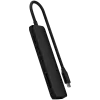 Satechi 7-in-1 USB-C ohut multiport-sovitin Ethernet (USB-C PD, 2x USB-A, HDMI 4K, Ethernet, kortinlukija micro/SD) (musta)