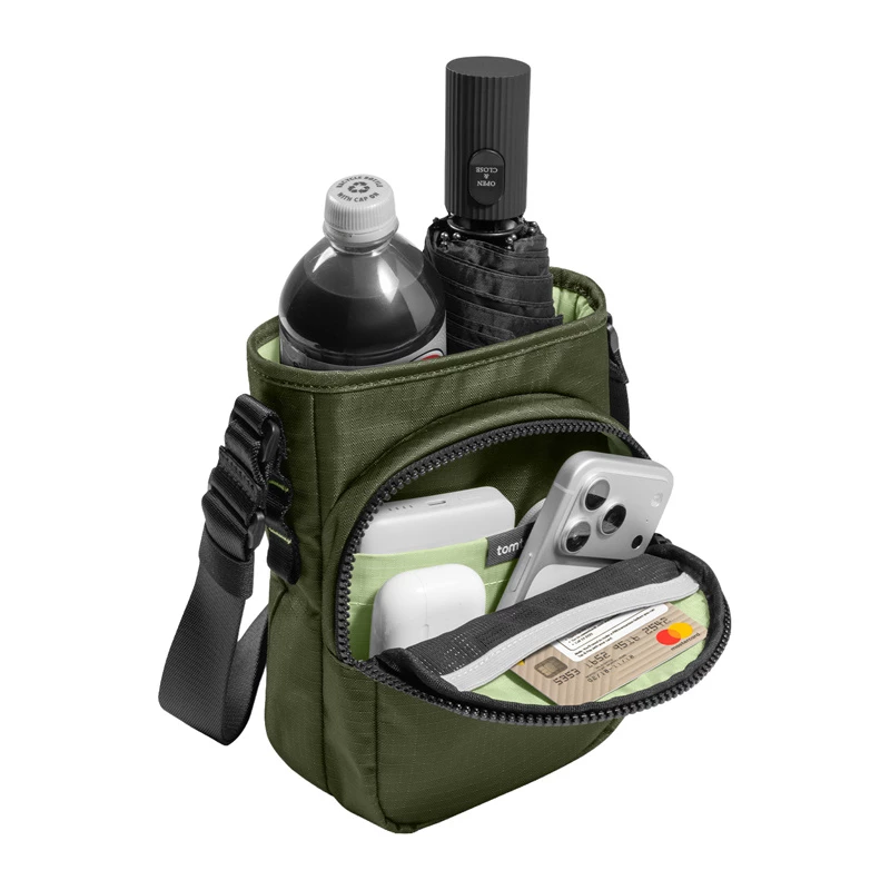 Tomtoc GameOn-G50 Switch 2 JoyCarry Sling -laukku vihreä – kantolaukku Nintendo Switch OLED:lle ja Switch 2:lle