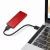 SSD-kotelo QOLTEC 51831 USB 3.0 M.2 SATA-asemille jopa 2 TB, punainen, tukee 30 mm pituutta, jopa 4 asemaa