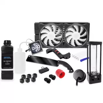 Alphacool 11992 - vesijäähdytin - asetaali - akryyli - alumiini - messinki - kupari - nikkeli - ruostumaton teräs - musta - läpinäkyvä - 1/4 - 60 °C - 0,8 bar (11992)