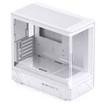 Jonsbo D200 valkoinen mATX Mid-Tower-kotelo karkaistulla lasilla ja Mini Temp -näytöllä