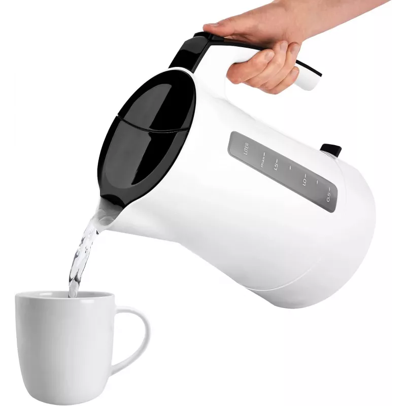 Melitta Enjoy Aqua -vedenkeitin 1,7 L 2400 W musta valkoinen
