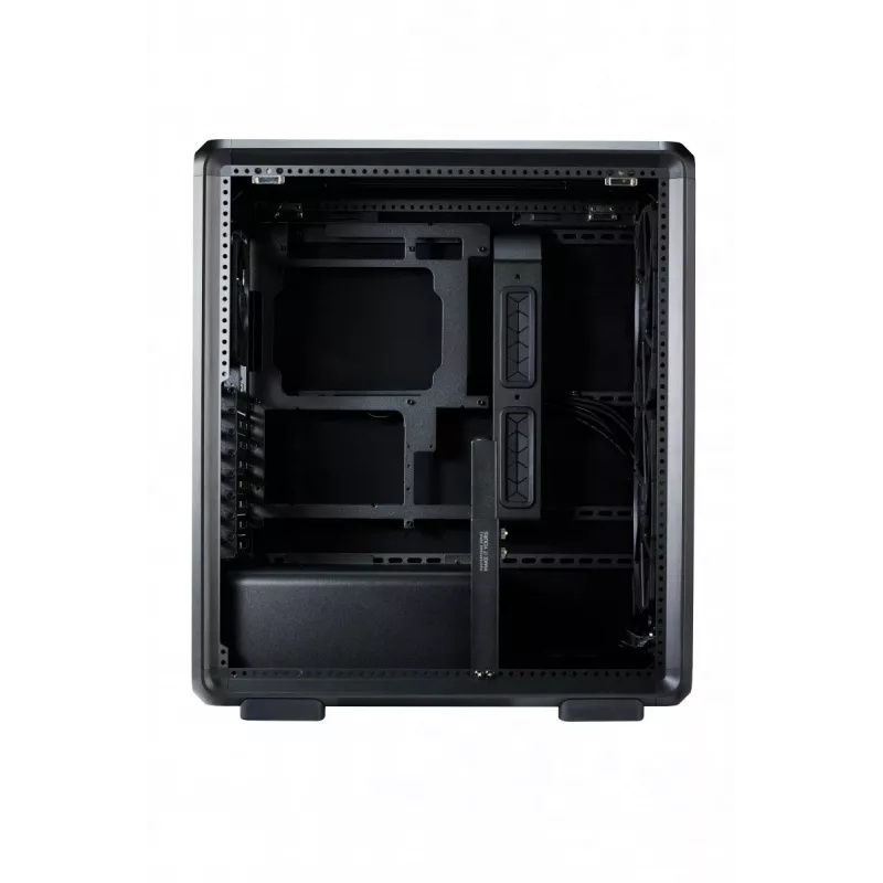 PC Midi Tower Cooler Master MasterFrame 500 Mesh — musta läpinäkyvällä sivulla, tukee ATX/EATX, 2x200 mm edessä, 1x120 mm takana
