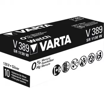 Kertakäyttöinen paristo Varta Primary Silver Button 389