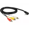 Videokaapeliadapteri DeLOCK 84504 1,5 m 3,5 mm 3 x RCA musta