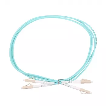 Patchkaapeli LC/UPC-LC/UPC duplex 5 m — Extralink OM3 monimuoto, 3 mm FTTH, aqua