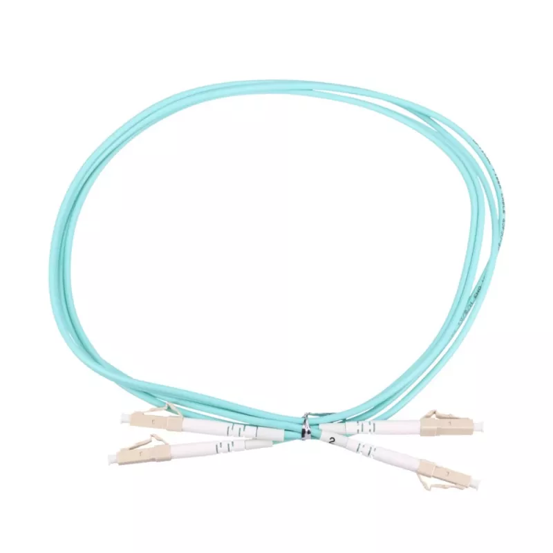 Patchkaapeli LC/UPC-LC/UPC duplex 5 m — Extralink OM3 monimuoto, 3 mm FTTH, aqua