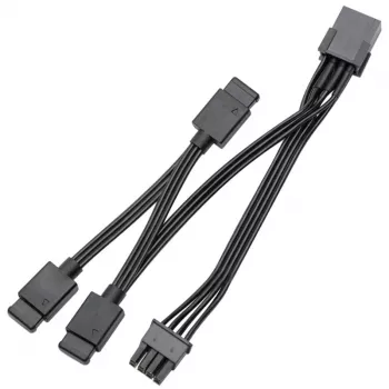 EK Water Blocks EK-Loop OmniLink D-RGB 3-tie signaalinjakokaapeli, 10 cm, musta