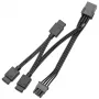 EK Water Blocks EK-Loop OmniLink D-RGB 3-tie signaalinjakokaapeli, 10 cm, musta