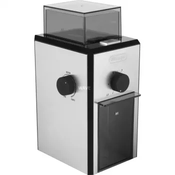 Kahvimylly De’Longhi KG89 — 120 g papukapasiteetti, 110 W, 12 kupillista, ruostumaton teräs-muovikotelo
