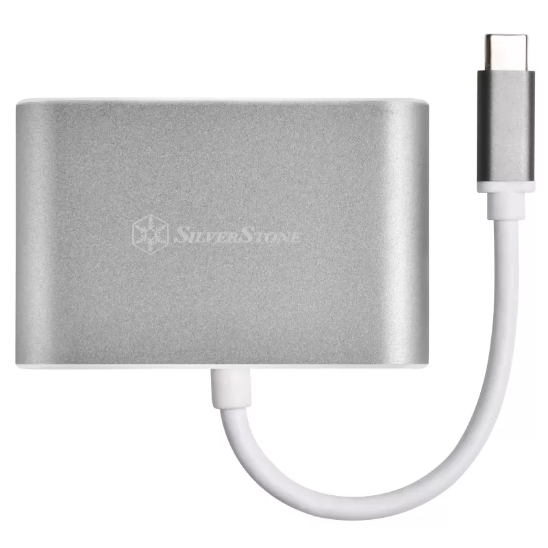 Ulkoinen videosovitin SILVERSTONE EP16 USB-C 3.1 HDMI- ja VGA-lähdöillä