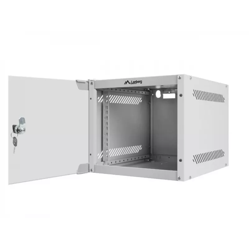Lanberg WF10-2304-10S 10" seinäkiinnitteinen rack-kaappi 4U, 280×310 mm, lasiovi, 20 kg, harmaa (RAL 7035)